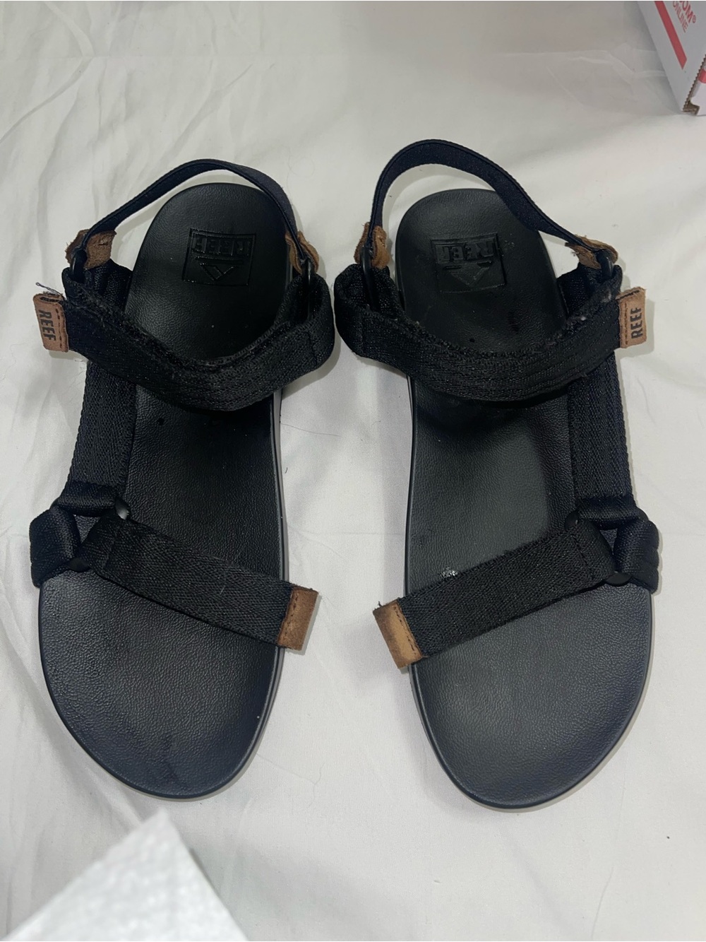 Reef Black Sandal with Tan Accents